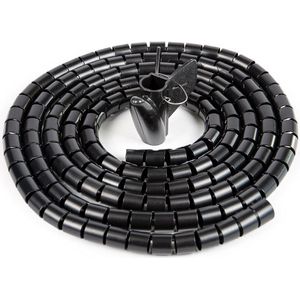 Rubbermagazijn | Kabelgeleider zwart - Spiraalband - Kabelslang - Lengte 3 meter | Diameter 10mm | Set 3 stuks