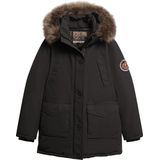 Superdry Everest Faux Fur Hooded Parka Dames Jas - Jet Black - Maat Xs