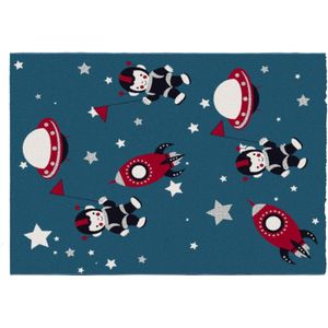 OZAIA Tapijt voor kinderen met astronautenmotieven - Glanzende lurex-afwerking - 120 x 170 cm - Meerdere kleuren - ASTRONO L 170 cm x H 1.6 cm x D 120 cm