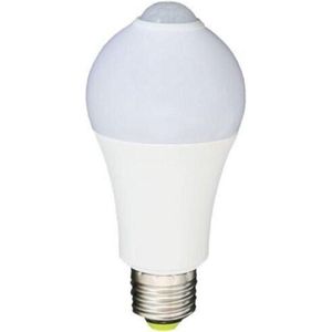 E27 7W A60 LED -Glühbirne mit Bewegungsdetektor - Wit licht - Kunststof - Wit - Wit Neutre 4000K - 5500K - SILUMEN