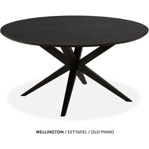 Maxfurn - Eettafel rond met verjongde rand | Zeer krasvast | Kleur: Old piano | diameter 150cm