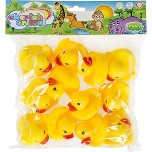 12x Badeend geel badspeelgoed 5.5 cm - Speelgoed - Badspeeltjes - Badeendjes