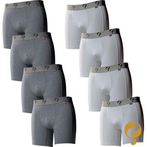 Quick Q1905 Bodywear Heren Boxershorts 8-Pack Wit Grijs