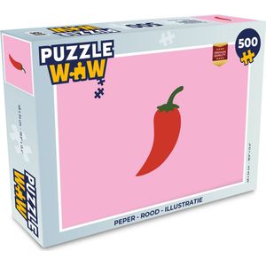 Puzzel Peper - Rood - Illustratie - Legpuzzel - Puzzel 500 stukjes