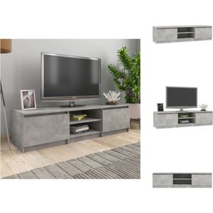 vidaXL Tv-meubel Klassieke Stijl - 140x40x35.5 cm - Betongrijs - Kast