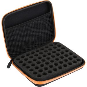 63-Slot Etherische Olie Opbergtas Organisator - Draagbare Olie Opslaghouder met Oranje Ontwerp .
