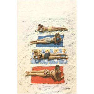 Bathing Beauties Op Handdoeken - Vintage Foto, Kunst Afdruk