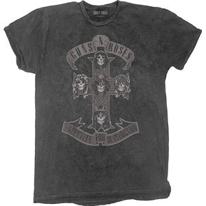 Guns N' Roses - Monochrome Cross Heren T-shirt - S - Zwart