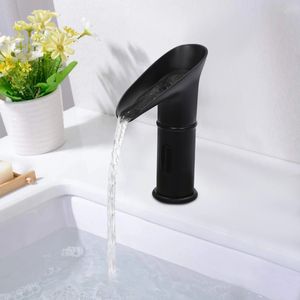 SureDeal® - Kraan - Infrarood sensor - Waterbesparend - Sensorkraan - Zwart - Waterval Ontwerp - Wastafelkraan - Automatisch - Badkamer - Toilet