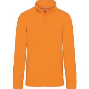 Sweatshirt Heren M Kariban 1/4-ritskraag Lange mouw Orange 80% Katoen, 20% Polyester