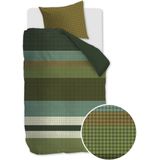 Beddinghouse Juno dekbedovertrek - Eenpersoons - 140x200/220 - Groen