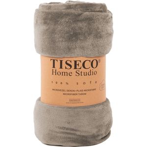 Tiseco Home Studio - Plaid COSY - microflannel - 220 g/m² - 180x220 cm - Taupe