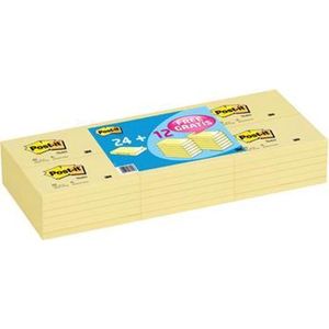 MEMOBLOK 3M POST-IT 655Y+12 76X127MM GEEL