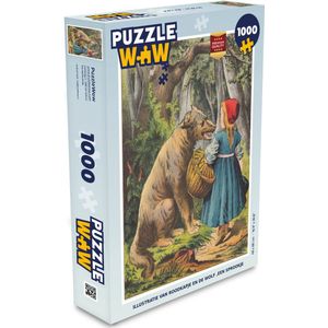 Puzzel Illustratie van een wolf en een meisje - Legpuzzel - Puzzel 1000 stukjes volwassenen