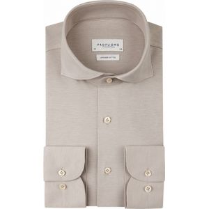 Profuomo Slim Fit Strijkvrij Overhemd Beige