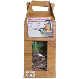 KonaCorn Buitenvogel TREAT box mezenbollen - zonnenbloempitten - doppinda slinger