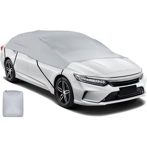Auto Voorruit Hoes - Voorruit Beschermer met Reflecterende Strepen - Universele Bescherming Tegen UV Zon Stof Regen Krassen Sneeuwvorst 320x147x61cm Zilver