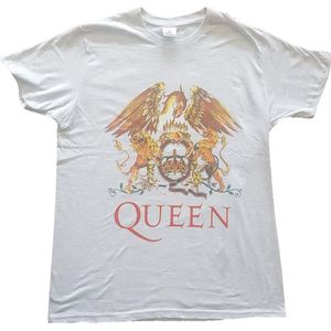 Queen - Classic Crest Heren T-shirt - M - Wit