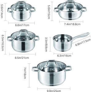 kookpotten / pannen set - Non-stick / Koekenpannenset, frying pan set, PFAS-vrij, vaatwasserbestendig