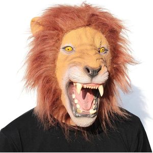 Leeuw Masker Dier Latex Volledige Hoofd Realistisch Fancy Dress Kostuum voor Halloween Party Carnaval Parade