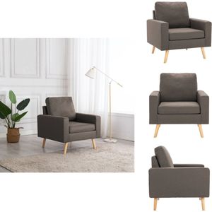 vidaXL Fauteuil - Fauteuils - Stoffen Stoel - Stoffen Stoelen - Fauteuil stof taupe