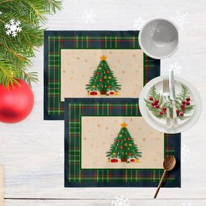 kerstcadeau - kerstboom - kerst - kerst placemat - kerst tafel - kerst boom- tafelkleed - kerst decoratie - christmas - 35 x 50 cm - 4 stucks