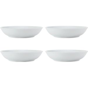 Mikasa Krijt 4-delige porseleinen pastaschaal, 23cm, wit