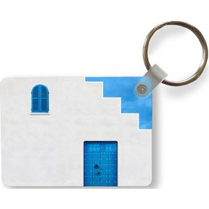 Sleutelhanger - Huis - Blauw - Wit - Deur - Uitdeelcadeautjes - Plastic