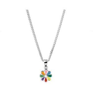 YO&NO - Ketting - Zilver - Gourmet - Bloem - 1,4mm - 36 + 4 cm - Kinderen - Gerhodineerd - Zilver 925