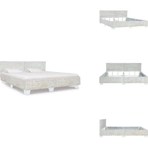 vidaXL Bedframe - Bedframes - Bed - Bedden - Bedframe natuurlijk rattan grijs 180x200 cm