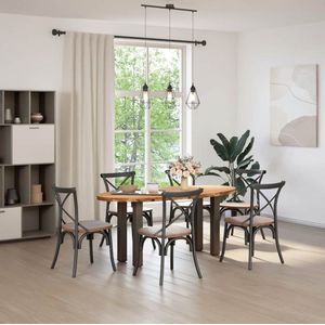 vidaXL Eettafel 180x90x74 cm ovaal massief eikenhout lichtbruin - Eettafel - Eettafels - Eetkamertafel - Keukentafel