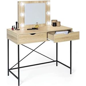 Make-uptafel Louisa industrieel design met led-spiegel