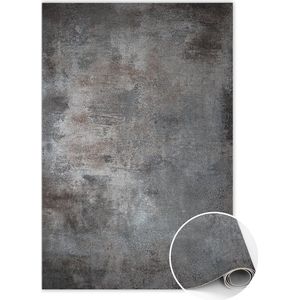 Tulup Vinyl Tapijt - Roestig plaatwerk PVC Vloer Mat - 150 x 225 cm - Zwart PVC Tapijt - Tapijt Vinyl - Vinyl Vloerkleed - Kantoortapijt - Woonkamertapijt