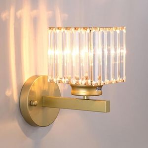 Moderne Kristallen Wandlamp Schans, E27 Gouden Kristallen Wandlamp, Voor Nachtkastje Slaapkamer Woonkamer Eetkamer Gang Verlichting