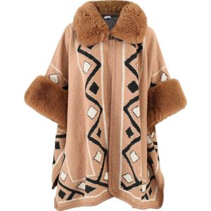 Emilie Scarves - Poncho - omslagdoek - cape - vest - beige camel