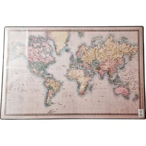 Bureau Onderlegger Wereldkaart – Anti Slip – Bureau Accessoires – 38 x 58 cm