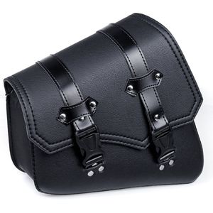 Zadeltas Motor - PU Leer Waterdicht - 1 stuks Links - 29x10x26cm - Zwart