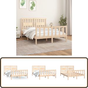 vidaXL Bedframe - Grenenhout - 120x200 cm - Incl. Hoofdbord Houten Bedframe - Massief Grenenhout - Bedframe 120x200 - Hoofdbord - Vintage Bed