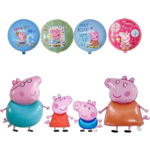 Peppa Pig family ballon set - 70x45cm - Folie Ballon - Peppa pig - George Pig - Papa Pig - Mam Pig - Themafeest - Verjaardag - Ballonnen - Versiering - Helium ballon