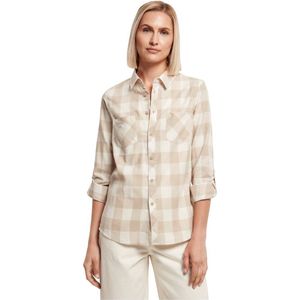 Urban Classics - Turnup Checked Flanell Blouse - XS - Creme