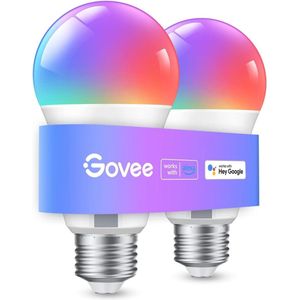 Slimme E27 LED Gloeilamp met Kleurverandering en Muzieksynchronisatie - Dimbare Wifi en Bluetooth Lamp - 16 Miljoen Kleuren, 54 Scènes - Geschikt voor Google Assistant en Alexa