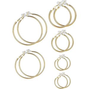 Clip On Oorbellen Non Piercing Set voor Dames - Verschillende Maten .