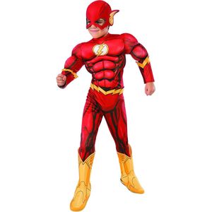 Rubies - The Flash Kostuum - Flash Kostuum Jongen - Rood, Goud - Maat 104 - Carnavalskleding - Verkleedkleding