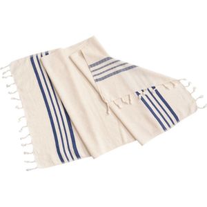 Gastendoek Krem Sultan Natural Royal Blue - 30x50cm - toilet handdoek - kleine handdoek - wc handdoek - gastenhanddoek
