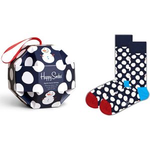 Happy Socks Big Dot Snowman Gift Box (1-pack) - sneeuwpoppen in een kerstbal - Unisex - Maat: 36-40
