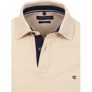 Casa Moda Polo Shirt Comfort Fit Effen Stretch Beige - M