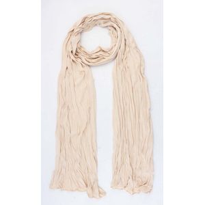 Accessories Junkie Amsterdam- Lang- Katoen- Effen- Dames- Sjaaltje-Smalle- Zomer- Gekreukeld- Shawl- Kado- Zand