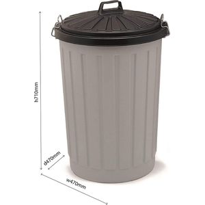 Afvalemmer rond met deksel 90 liter - Afval scheiden - Afvalemmer - vuilnisemmer - afvalbak