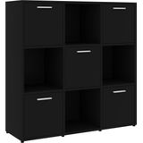 vidaXL - Boekenkast - 90x30x90 - cm - bewerkt - hout - zwart