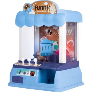 Klauwmachine - Claw Machine - Mini klauw machine - Snoep gashapon machine - Met munten, knuffels, gashapon - Speelgoed voor 3-jarige kinderen - Verjaardagscadeaus - Verjaardagscadeau (blauw)
